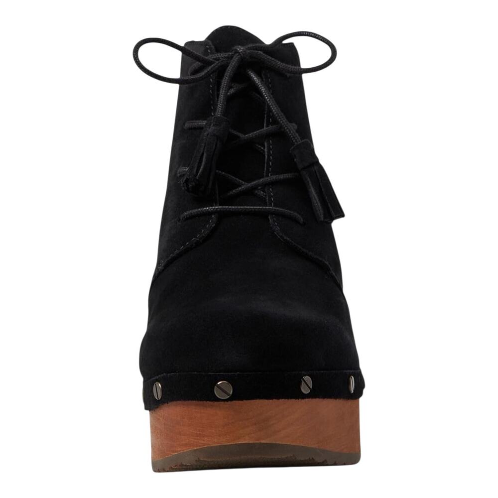 Dr. Scholl’s Women's Original Chic Suede Laced Platform Booties Black Size 8 1/2 - Picture 3 of 5